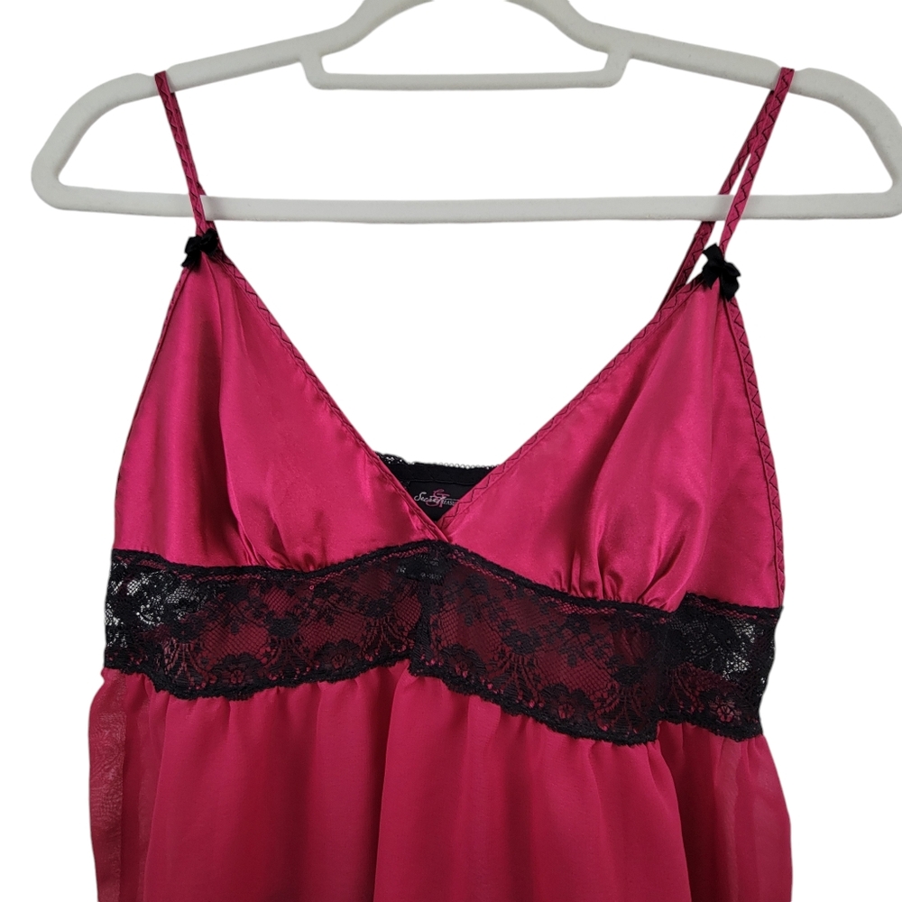 Secret Treasures Pink and Black PJ Top Size Medium - Picture 4 of 7